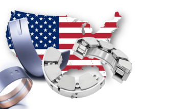 Map of the USA with hydrodynamic bearing products