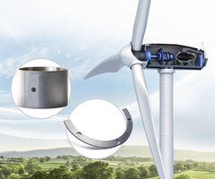 Wind tower with bearing pictures