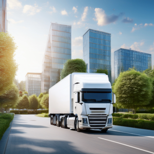 [Translate to English:] LKW in der Stadt