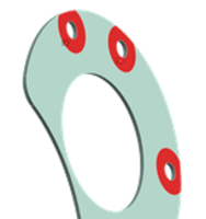 [Translate to English:] Zwischenscheibe aus Stahl mit markierter Beschichtung